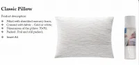 Classic pillow with memory foam, filled with shredded memory foam, ergonomic.